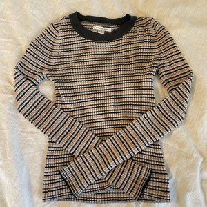 American Eagle Striped Long Sleeve Ribbed Top
